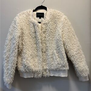 Who What Wear Cream Teddy Jacket